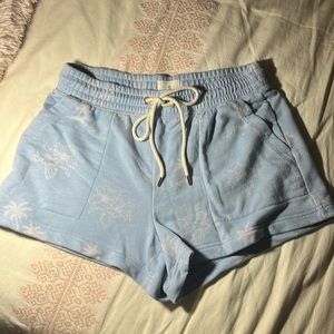 Sweat pants material but shorts! With such a cute beachy pattern!🌺